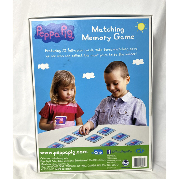 Peppa Pig Matching Memory Game Gift Set 72 Cards Kids Educational Toy NEW NIB - Picture 5 of 5